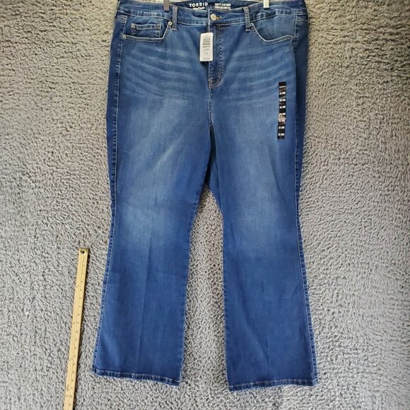 Torrid Jeans Womens 22-26 Blue Trio Fit Slim Boot High-Rise Stretch Denim *NWT* - Picture 1 of 16